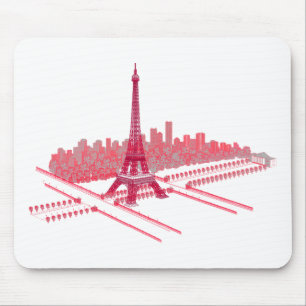Paris Eiffel Tower Modern Sketch Muismat