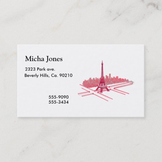 Paris Eiffel Tower Modern Sketch Visitekaartje (Voorkant)