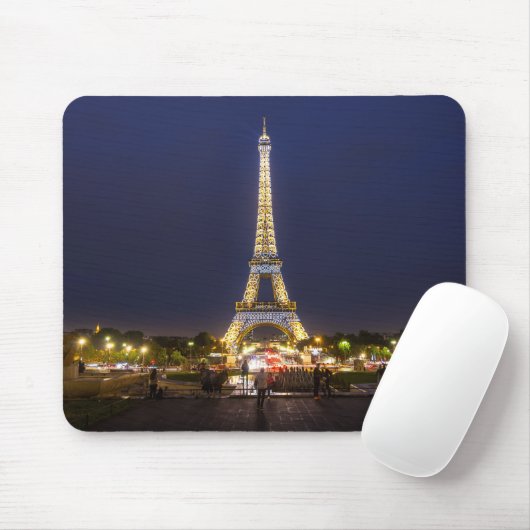 Paris Eiffel Tower Night Lights Muismat (Met muis)