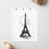 Paris Eiffel Tower Notitiekaartje (Voorkant / Achterkant in situ)