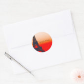 Paris Eiffel Tower Oranje Sunset Chic Elegant Ronde Sticker (Envelop)
