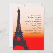 Paris Eiffel Tower Oranje Sunset Chic Invitations Kaart (Voorkant)