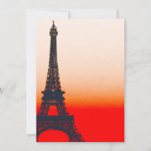 Paris Eiffel Tower Oranje Sunset Chic Invitations Kaart (Achterkant)