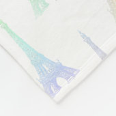 Paris Eiffel Tower Pastel Rainbow Fleece Blanket Deken (Hoek)