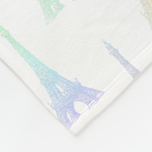 Paris Eiffel Tower Pastel Rainbow Fleece Blanket Deken (Hoek)
