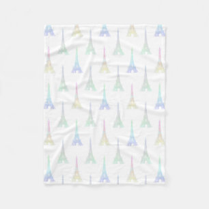 Paris Eiffel Tower Pastel Rainbow Fleece Blanket Deken