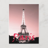 Paris Eiffel Tower Pink Briefkaart (Voorkant)