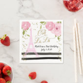 Paris Eiffel Tower Pink Gold Ooh La Napkin Servet (Insitu)