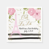 Paris Eiffel Tower Pink Gold Ooh La Napkin Servet (Voorkant)