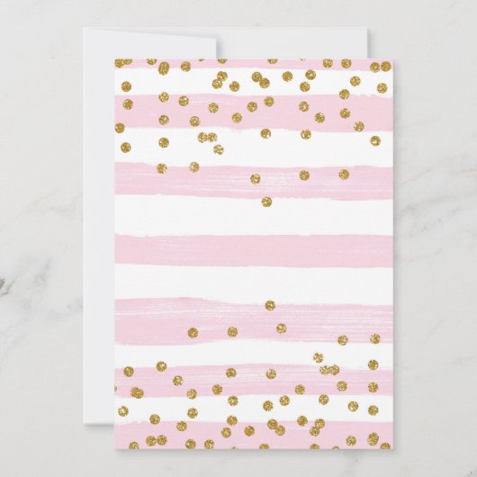 Paris Eiffel Tower Pink Gold Vrijgezellenfeest Inv Kaart (Achterkant)