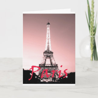 Paris Eiffel Tower Pink Kaart