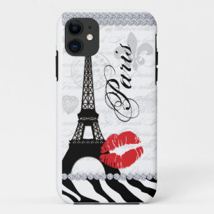 Paris Eiffel Tower Pink Lips Cel Hoesje Rood