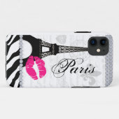 Paris Eiffel Tower Pink Lips Cell Phone Hoesje (Achterkant (horizontaal))