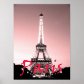 Paris Eiffel Tower Pink Poster (Voorkant)
