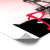 Paris Eiffel Tower Pink Poster (Hoek)