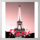 Paris Eiffel Tower Pink Poster (Voorkant)