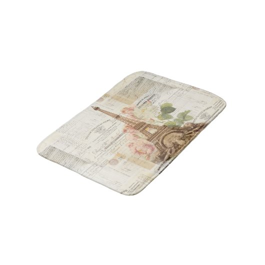 Paris Eiffel Tower Pink Roses Bath Rug Badmat (Gekanteld)
