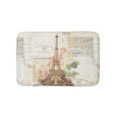 Paris Eiffel Tower Pink Roses Bath Rug Badmat (Voorkant)