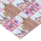 Paris Eiffel Tower pointillism collage tablerunner Korte Tafelloper (Hoek)