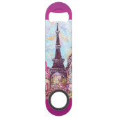 Paris Eiffel Tower Pointillism speed flesopener Flessenopener (Voorkant)