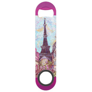 Paris Eiffel Tower Pointillism speed flesopener Flessenopener