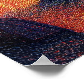 Paris Eiffel Tower Pointillism Sunset Cityscape Ar Poster (Hoek)