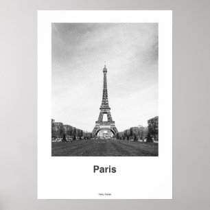 Paris Eiffel Tower Print, Paris Black White Photo Poster
