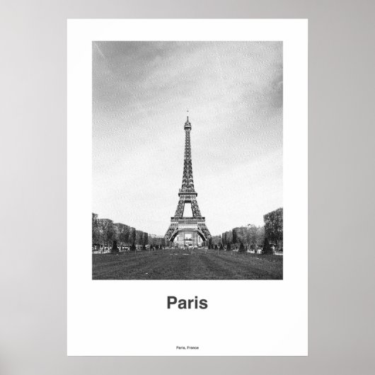 Paris Eiffel Tower Print, Paris Black White Photo Poster (Voorkant)