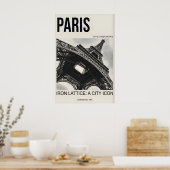 Paris Eiffel Tower Print - Vintage Style (Keuken)