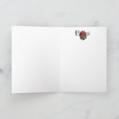 Paris Eiffel Tower & Red Rose Steampunk Kaart (Binnen)