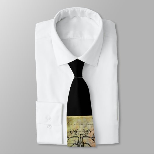 Paris Eiffel Tower & Red Rose Steampunk Stropdas (Gebonden)