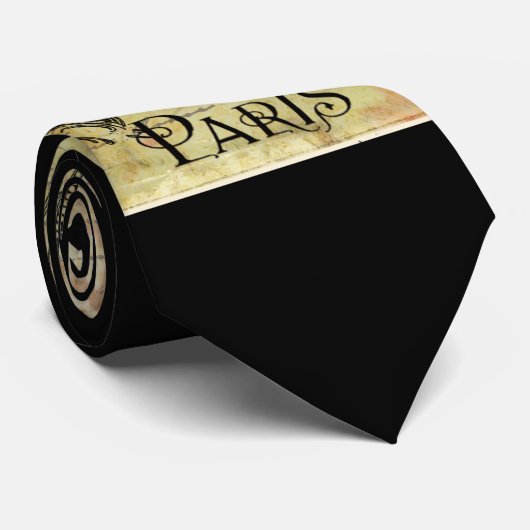 Paris Eiffel Tower & Red Rose Steampunk Stropdas (Opgerold)