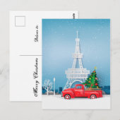 Paris Eiffel Tower Red Truck Kerstmis Briefkaart (Voorkant / Achterkant)