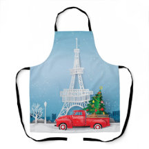 Paris Eiffel Tower Red Truck Kerstmis