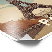 Paris Eiffel Tower Reisposter | vintage poster (Hoek)