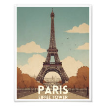 Paris Eiffel Tower Reisposter | vintage poster