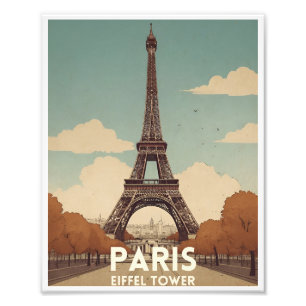 Paris Eiffel Tower Reisposter vintage poster