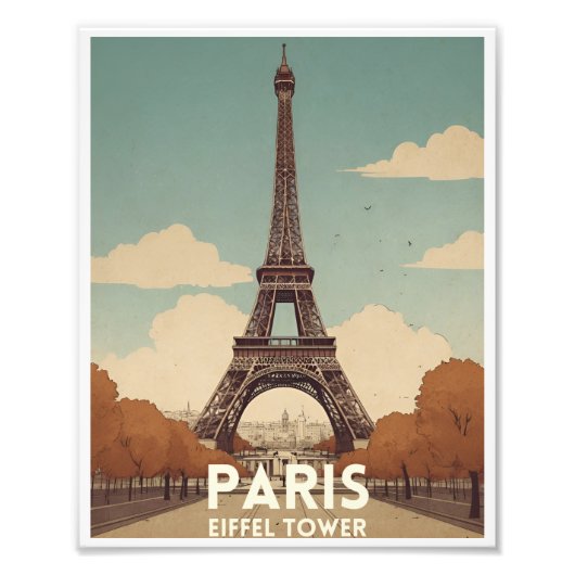 Paris Eiffel Tower Reisposter | vintage poster (Voorkant)