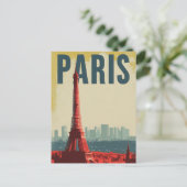 Paris Eiffel tower retro Briefkaart (Staand voorkant)