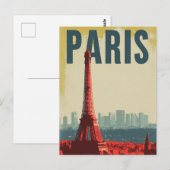Paris Eiffel tower retro Briefkaart (Voorkant / Achterkant)