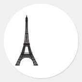 Paris Eiffel Tower Ronde Sticker (Voorkant)