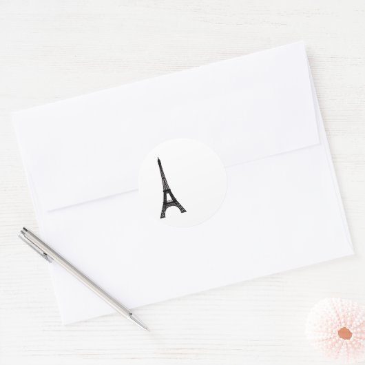 Paris Eiffel Tower Ronde Sticker (Envelop)