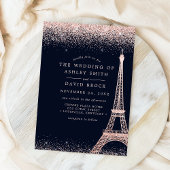 Paris Eiffel Tower Roos Gold Confetti marineverbin Kaart