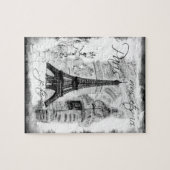 Paris Eiffel Tower Scene Collage Black & White Legpuzzel (Horizontaal)