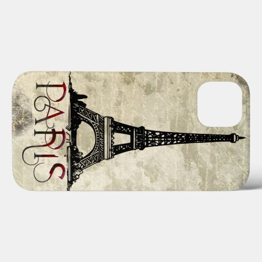 Paris, Eiffel Tower Script Case-Mate iPhone Case (Achterkant (horizontaal))