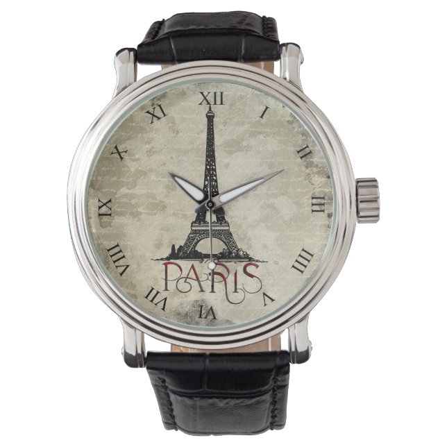 Paris, Eiffel Tower  Script Horloge (Voorkant)