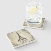 Paris, Eiffel Tower  Script Stenen Onderzetter (Zijkant)