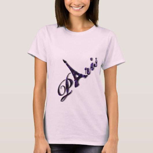 Paris Eiffel Tower Sequin Glitter Sparkle T-shirt (Voorkant)