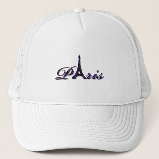 Paris Eiffel Tower Sequin Glitter Sparkle Trucker Pet (Voorkant)