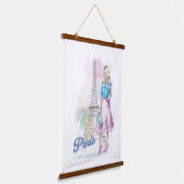 Paris Eiffel Tower sightseeing Hangend Wandkleed (Gebogen)